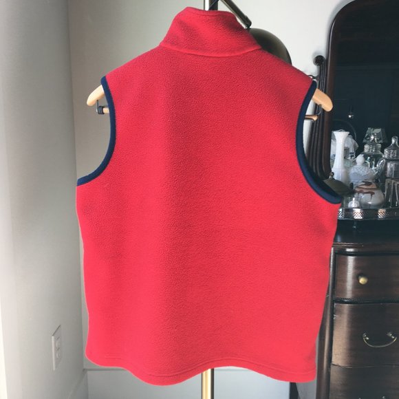 vintage l.l. bean outdoors fleece vest - red - small - Picture 2 of 8